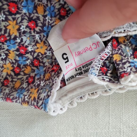 Vintage Brown Floral Dress 4t - Picture 5 of 7